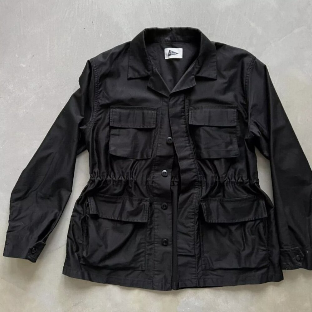 Pilgrim Surf + Supply, womens military jacket, black 100% cotton, S